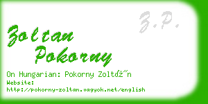 zoltan pokorny business card